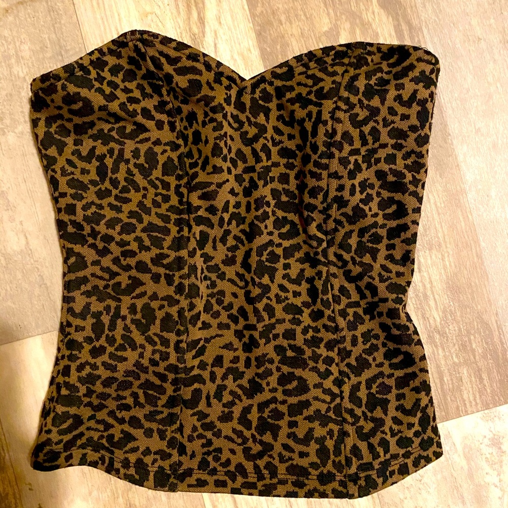 Leopard bustier crop top